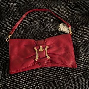 Red Leather B. Makowsky Clutch
